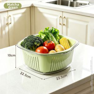 MANJIELI | Multi-functional Double Layer Basket Plastic