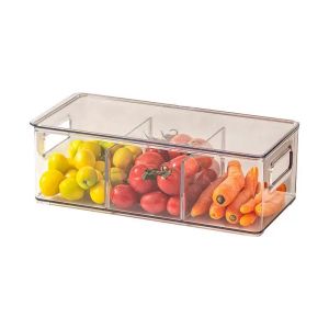 Refrigerator Fruit Vegetable Fresh-keeping Container with Cover Drawer Stackable Food Storage Box