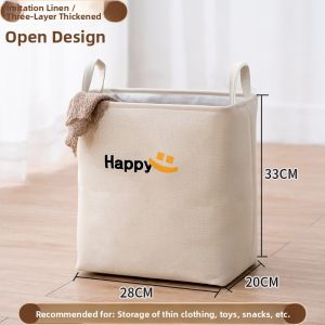 Large Foldable Cloth Art Clothing Toy Storage Basket Home Use Storage Box for Wardrobe Childrens Room Bedroom Multi-Functional