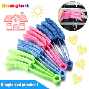 OWTWO Tool Washable Microfiber Household Venetian Window Blind Cleaner Brush Clip Removable