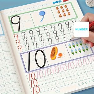 Alphabet & Number Tracing Workbook Writing Practice Book Preschool Learning Activities ABC Tracing Guided Lines Book
