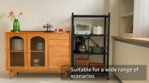 【Foldable】Kitchen folding Rack Multifunctional kitchen organize rack With Wheel Metal Rack Organizer
