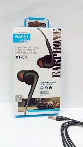Handsfree Headset + Mic XT-04 Earphone Stereo Sound Heavy Quality