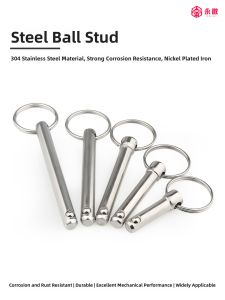 Quick Release Ball Head Safety Pin with Ball Bearing Locking Pin Axis 304 Alloy Steel Single Ball Plug Lock Tightening Pin