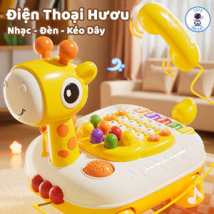 Đồ Chơi Điện Thoại Hươu Kéo Dây Phát Nhạc Có Đèn - Đồ Chơi Montessori Đập Chuột Cho Bé Tập Đi Học Số