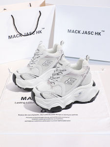 รองเท้าผู้หญิง MACKJASCHK Paris Dad Shoe ส้นสูงพิเศษ ทรงหัวมน พื้นหนา รองเท้าลำลอง สีขาว ฤดูใบไม้ผลิ 2025 รองเท้าแฟชั่นสำหรับเด็ก