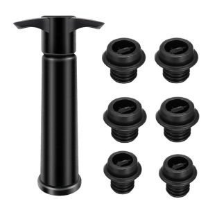 Wine Saver Pump Vacuum Wine Bottle Stoppers with Food Grade Silicone Leak proof Keep Fresh Suitable for All Standard Wine Bottle