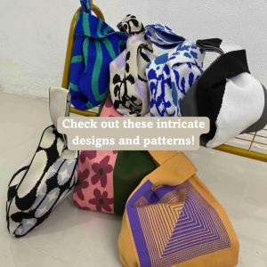 Exquisite Kinchaku Bags vibrant colors flowers and geometric