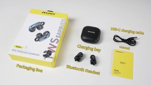 Awei TZ15 Earclip Wireless Earphone HiFi Stereo Sound Ergonomic Design Open Clip On Headphones Silicone Skin Friendly Sport Earphones with Mic