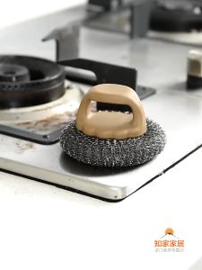 [SG SELLER]Stainless Steel Pot Brush with Handle Kitchen Cleaning Utensils Heavy Duty Multipurpose