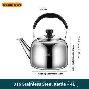 HUYO | Thick 316 Stainless Steel Water Kettle
