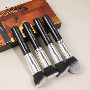 MAANGE 4Pcs Makeup Brushes with Case Foundation Concealer Powder Makeup Brush Soft Fluffy Bristles Big Cosmetic Brushes Set