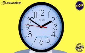 Jam Dinding Quartz Minimalis Murah Alari AL1188 Putih Hiasan Dinding Lucu BestSeller Besar