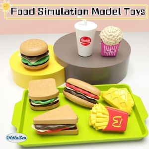 Oldlaiben Hamburger French Fries Cola Mini Toy Set Pretend Play Game Toys Food Simulation Model Toys