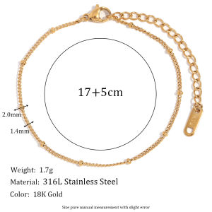 E.B.belle Blade Chain Figaro Chain Twists Chain Bracelet 18K Gold Plated 316L Stainless Steel Jewelry Womens Hand Bracelets