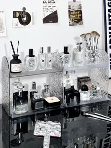 Acrylic Cosmetic Storage Box Large Capacity Bedroom Desktop Organizer Nord Style Plastic Rectangular Shape Pure Color Movable