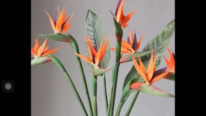 Cành hoa thiên điểu giả - Size 80cm - Cây giả hoa lụa Decor trang trí nhà cửa