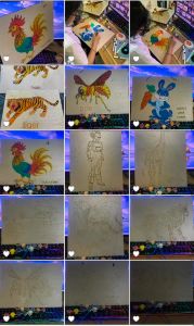 Tranh gỗ tô màu các con vật (2 mặt) giúp bé học tiếng anh có đầy đủ bộ 12 màu tô và dây treo 40cm x 30cm