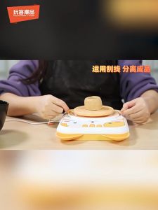 Máy làm gốm đất sét Workshop mèo vàng thỏ hồng đầu USB Bàn xoay tạo hình đất sét làm gốm phát triển nghệ thuật STEM