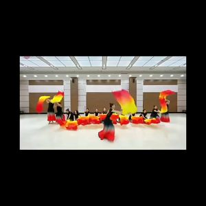 1.8M Long Dance Fan Multicolor Bamboo Fan Belly Dance Performance Long Fans Silk Flame Fans