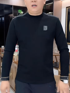 Áo Thun Nam Tay Dài Cổ Tròn Thời Trang Thu Đông Thường Ngày Cao Cấp Thoáng Khí Thoải Mái Polyester Dài Vừa Phải Màu Trơn