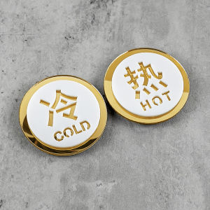 Acrylic Cold And Hot Water Mark Stickers Waterproof Bathroom Switch Labels Hotel Cold Water Bath Hot Water Heater Indicator Stickers