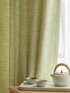 KORMES Premium Sage Green Linen Sheer Curtains - Grommet Top Burlap Privacy Drapes for Living Room & Bedroom Semi-Sheer Natural Texture Window Panels with Light Filtering & UV Protection (140x160cm/140x220cm) Eco-Friendly Breathable Linen Blend Curtains