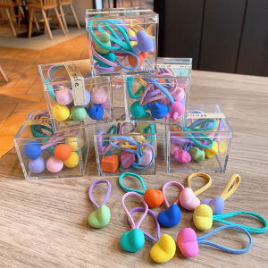 10PCS Childrens Hair Rope Colorful Rubber Band Dopamine Hair Tie GirlsHigh Elasticity Korean Hair Circle