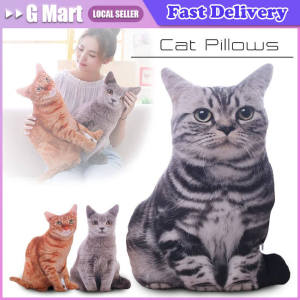 3D/35cmCat Figures Pillows Soft Simulation Cat Shape Cushion Sofa Decoration Throw Pillows Cartoon Plush Toys Friend Kids Gifts