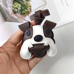 PU Leather 3D Pug Puppy Dog Leather Bag Charm Handbag Cute Keychain Car Home Decoration Clothing Pendant Keyring Accaccessories