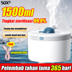 Pelembab Udara & Pengharum Ruangan Tanpa Suara: Mini Air Humidifier Aromatherapy LED Light 1500ml