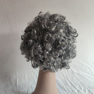 Granny gray hood film and television gray old lady wig campus performance funny fans grandma wig