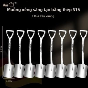Thìa Ăn Dưa Chuột Bằng Thép Không Gỉ 316 Thiết Kế Sáng Tạo Thìa Ăn Cơm Thìa Múc Kem Thìa Múc Cổ Điển Phụ Kiện Nhà Bếp