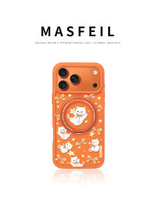 MASFEIL | Bow kitten suitable for Apple 17promax mobile phone case iPhone17pro with stand ip17 all-inclusive girls Fo5 magnetic fulcrum cute internet celebrity case