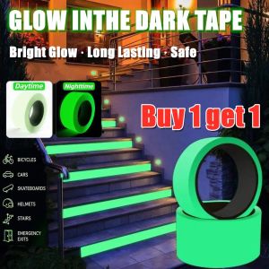Buy 1 get 1 Glow in The Dark Tape Fluorescent Tape Premium Quality Non-Toxic Waterproof Stickers for StairsWallsSteps and Exit Sign Glow in The Dark Tape Fluorescent Tape Waterproof Stickers Night Tape for Walls Steps Exit Sign