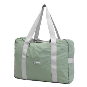 Tas Gym กระเป๋าเบากระเป๋าเดินทางทำจากไนลอนพับได้ กันน้ำตะขอกระเป๋าลงบนกระเป๋าเดินทาง