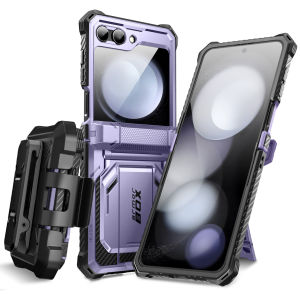 i-Blason Armorbox Series for Samsung Galaxy Z Flip 5 Case (2023) with Built-in Screen Protector & Kickstand & Belt Clip Full-Body Rugged Case for Z Flip 5 with Hinge Protection