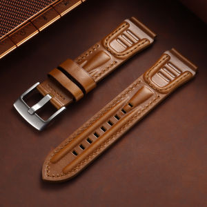 For Seiko 18mm 20mm 22mm 24mm Brown Vintage Oil Wax Leather Universal Stitching Cowhide Strap for Omega Business Men Watch Band
