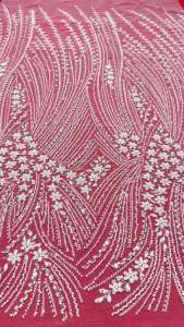 OLEVO | Handmade beaded Embroidery Tulle LaceFull pearls Sequin laceunique For Sewing Newest Women Wedding Dress AT2847