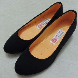 Black Beijing Ladies Cloth Shoes Slip-On Soft Bottom Anti-Slip Work Shoes Comfortable Casual Footwear for Young Women