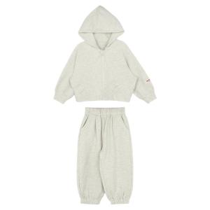 Girls Casual Hooded Printed Sweatshirt Cardigan Set Pure Color Leisure Pants Autumn New Style Baby Girls Outfit Cotton Blend Fabric