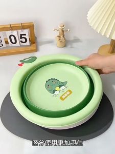 Cartoon Designed Collapsible Wash Basin Baby Bath Foldable Bucket PP No BPA