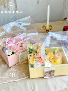 Premium Discount Core Seed Creative Transparent PVC Handheld Flower Arrangement Box Floral Shop Flower Bouquet DIY Packaging Gift Box