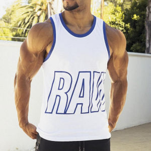 Color-block Loose-fitting Sleeveless T-shirt for Gym and Basketball
