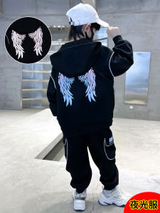 Boys Autumn Winter Cotton Blend Sports Wear Set Casual Style Long Sleeve Clothes And Pants for Middle And Large Children