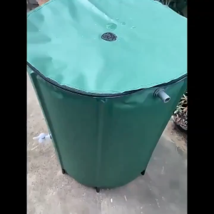 200L Foldable Rainwater Collection Bucket with Spigot Tap PVC Mesh Cloth Water Container Portable Outdoor Water Storage Tank Outdoor Gardening Garden Water Storage Bucket for Garden Lawn Care & Home Use