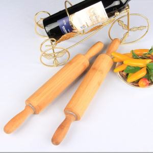round Bamboo Joint Rolling Solid Wood Rolling Pin Rolling Pin Dumplings Dough Roller Roller Rolling Pin Large Size Baking Tool