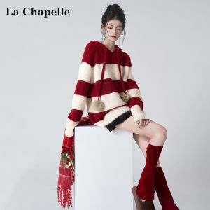 La Chapelle | Quần Áo Knitwear Sọc Hooded Giúp Giảm Cân