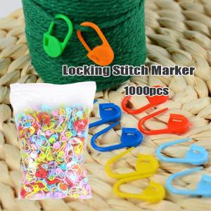 1000Pcs Colorful Plastic Locking Stitch Markers Crochet Knitting Tools Sewing Clips Fabric Pin