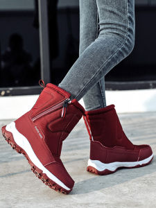 Winter Thick Snow Boots Womens Winter Fleece-lined Warm Snow Shoes Cold-Proof Cotton Shoes Waterproof Short Tube Cotton Boots Antiskid Shoe